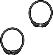WHAMVOX 2 Pcs Tire Lock Password Lock Portable Lock Road Bike Lock Motorcycle Disc Lock Bike u Lock Cable Bike Lock Motorcycle Chain Lock Scooter Lock Cycle Lock Heavy Duty Bike Lock Black