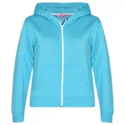Kids Girls Unisex Plain Fleece Aqua Hoodie Zip Up Style Zipper Age 2-13 Years