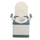Portable Toilet Odor Proof Foldable Bedside Commode Chair With Armrests For DOB