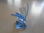 Baccarat PAPILLON Butterfly Crystal Pedestal Light Blue 3.5" Figurine
