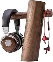 Headset Stand Headset Holder Solid Wood Headphone Stand Headphone Holder Creative Earphone Rack Gaming Headset Storage Shelf Headset Stand Desktop Headset Holder (Color : A-Walnut)