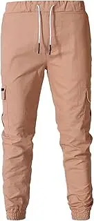 [Generic] Mens Cargo Joggers Pants Casual Lightweight Drawstring Waist Pants Outdoor Hiking Sweatpants with Pockets
