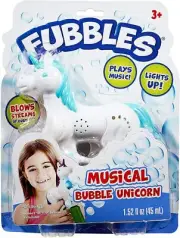 Fubbles Kids Magical Unicorn Bubble Blaster with Lights & Music & Include #S5