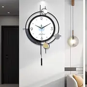 Wall Clocks for Living Room Decor Big Decorative Wall Clocks Battery Operated for Bedroom Kitchen Office Home Large Metal Wall Clock Silent Wall Clock Non Ticking SM101-38black