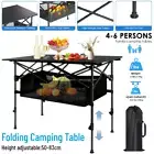 Black Camping Table Roll Up Folding Portable Aluminium Outdoor BBQ Desk Picnic
