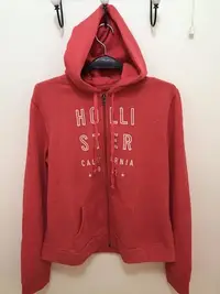 在飛比找Yahoo!奇摩拍賣優惠-HOLLISTER 女 棉質連帽外套  橘色 尺寸L 全新 