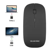Wireless Mouse with Type C Adapter for Laptop/MacBook/iPad iOS 15 and Above