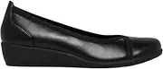 [Grosby] Mara Black Closed Toe Wedges Wedge Womens Work Casual Shoes Flats Ladies 6 Standard