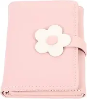 [LIFKOME] Small Flower Wallet -Folded Cardholder Girls Coin Purse Fashion Pu Leather Wallet for Women