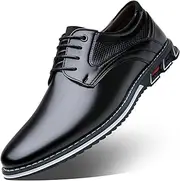 [ZHNSHM] Men's Casual Loafers Comfortable Shoes Lightweight Softsole Elastic Lacing Hiking Shoes, Black, 9 AU
