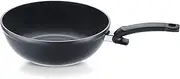 [Fissler] Ceratal Comfort Ceramic 12 Inch Non-Stick Wok, Orbit Black, Made without PFAS