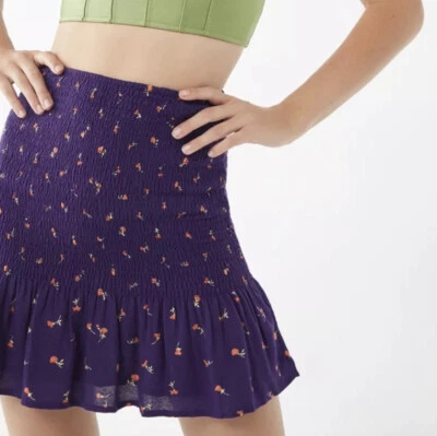 NWT Urban Outfitters Tanner Floral Smocked Mini Skirt Size M