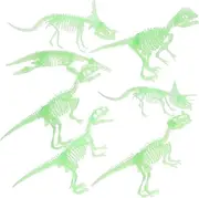 Totority 7pcs Luminous Dinosaur Skeleton Assembly Glowing Dark Dinosaur Bones for Themed Parties Home Decoration Creative
