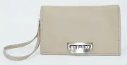 ZAC Zac Posen Women's Eartha Relaxed Grain Leather Wristlet, Seagull, MSRP $350