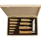 OPINEL Ten Piece Folding Knife Set - Stainless Steel / Beech OP01311