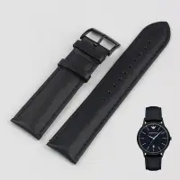 在飛比找Yahoo!奇摩拍賣優惠-阿瑪尼真皮光面手錶帶AR百年老店11190 2479 男款藍