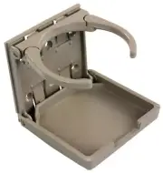 TAN BEIGE universal fold up folding car auto beverage drink cup holder cupholder