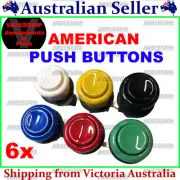 6x American style Push BUTTONS, Lock nut & Micro Switch ARCADE / MAME