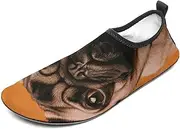 [BTCOWZRV] Water Shoes for Women Men A Pug Water Sports Shoes Slip-on Breathable Lightweight Athletic Aqua Sock