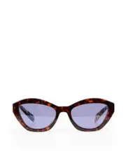 Brown Cat Eye Purple Tinted Sunglasses