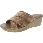 Naturalizer Womens Rowena 2 Embellished Slide Wedge Sandals Shoes BHFO 5744