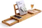 Unique Bamboo Bathtub Tray Wooden Bath Caddy with Extending Armsspa Relaxing Bat