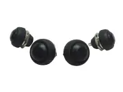 Pactrade Marine 4 PCS Boat/Car 12MM Black Round Push Button Momentary ON-OFF