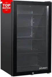 Bar Fridge 98L Mini Refrigerator Chest Freezer Portable Wine Cooler Quiet Black