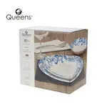 ★贈餐具四件組★英國CHURCHILL-BLOOMS 藍色花邊系列-12件餐盤組-原廠盒裝