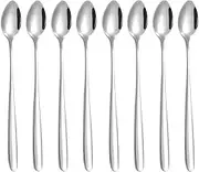 Long Handle Teaspoons,7.8inch Long Iced Tea Spoons, Stirring Spoon, Coffee Spoon, Ice Cream Spoon（8 PCS）