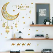 Set of Crescent Star Camel Lights Wall Sticker