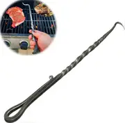 BBQ Food Flipper, Food Flipper and Meat Hook, Iron BBQ Turner Hooks, Heavy Duty Food Turner, Pigtail Food Flipper, Meat Tool for BBQ