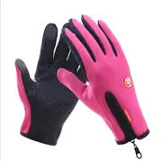 Touch Screen Full Finger Winter Sport Windstopper Ski Gloves Warm Riding Glove Motorcycle Gloves pink_L
