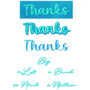 Sizzix Thinlits Die Set 8PK Take Two's, Thanks Sentiment by Stacey Park