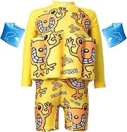 [VOPOCO] One-Piece Toddler Float Swimsuit for Boys Girls UPF 50+ Sun Protection Baby Quick Dry Floating Swimwear for 1-12 Years Old