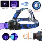 395nm UV LED Headlamp Rechargeable Headlight Blacklight HeadLamp Zoom Light