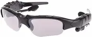 1080p HD Camera Glasses Video Recording Sport Sunglasses with Bluetooth Speakers and,Camera - Black