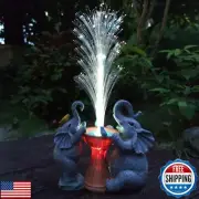 RCTTICUU Elephant Statue Solar Garden Decor,Resin Elephant Statue and Colour