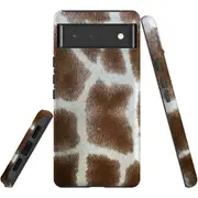 For Google Pixel 6 Case, Shielding Back Cover,Giraffe Pattern