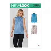 New Look Sewing Pattern N6657 6657 Misses' Shell Top With or Without Pleated Neckband & Back Bow