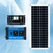 6000W Complete Solar Panel Kit Solar Power Generator 100A Home 110V/220V System