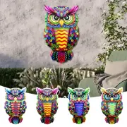 Colorful Owl Shaped Wall Decor Mental Craft Home Decoration Wall Hanging NEW-