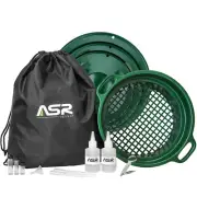 ASR Outdoor 14pc Gold Panning Kit Stackable 1/2 Inch Sifter Backpack Prospecting
