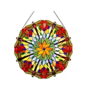 Stained Glass 24" Round Window Panel Suncatcher Handcrafted LAST ONE THIS PRICE