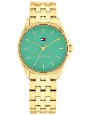 [Tommy Hilfiger] Jade Ionic Plated Thin Steel Watch in Green