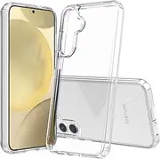 [T Tersely] Hybrid Clear Crystal Case Compatible with Samsung Galaxy S24 - TPU + Polycarbonate Technology, Anti-Yellowing, Wireless Charging Compatible, Protective Case, Shockproof Bumper Cover