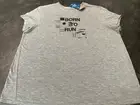 Brooks Short Sleeve Born To Run Happy T-Shirt/Top Women's Size XL Gray