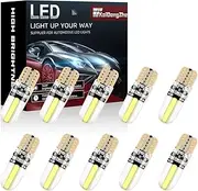 KaiDengZhe 10Pcs 194 LED Light Bulb,Super Bright White 6500K T10 W5W 168 COB LED Bulbs CANBUS Error Free Wedge Side Lights For License Plate Lamp Car Interior Light Dome Bulbs Replacement