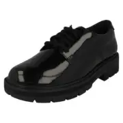 Girls Clarks Prague Lace Chunky Lace Up School Shoes