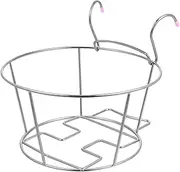 TINEASUR Stand Pot Holder Outdoor Planters Hanging Railing Basket Wall Plant Pot Bracket Over The Rail Pot Clothes Rack Outdoor Plant Shelves Stainless Steel Silver